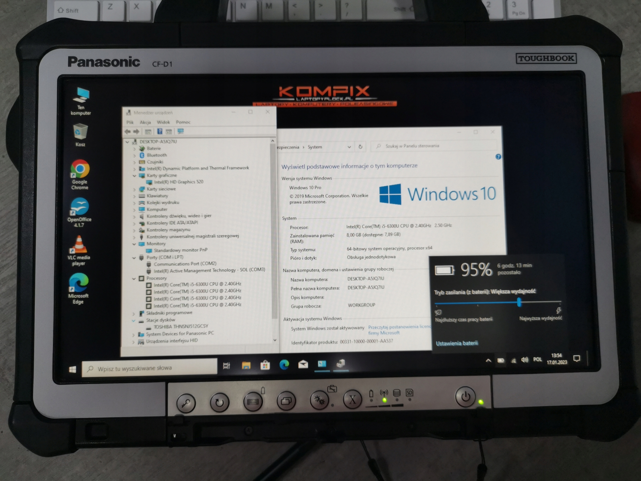 Tablet przemysłowy Panasonic CF-D1 i5 8GB 512 SSD DOTYK - Kl. A- WIN 11 - obrazek 13
